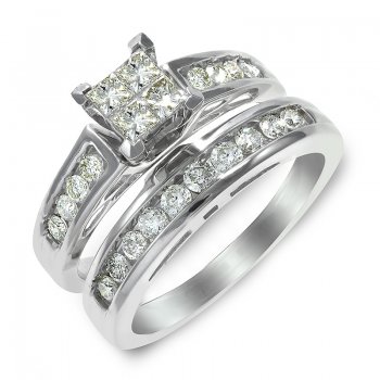 DIAMOND ENGAGEMENT RING-WEDDING BAND SET RIN0048