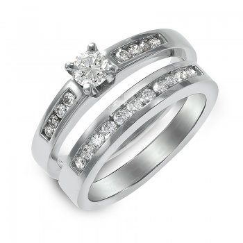 DIAMOND ENGAGEMENT RING-WEDDING BAND SET RIN0057