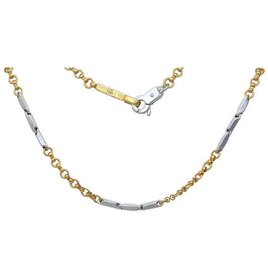 Vintage 18k Yellow & White Gold Chain 20"