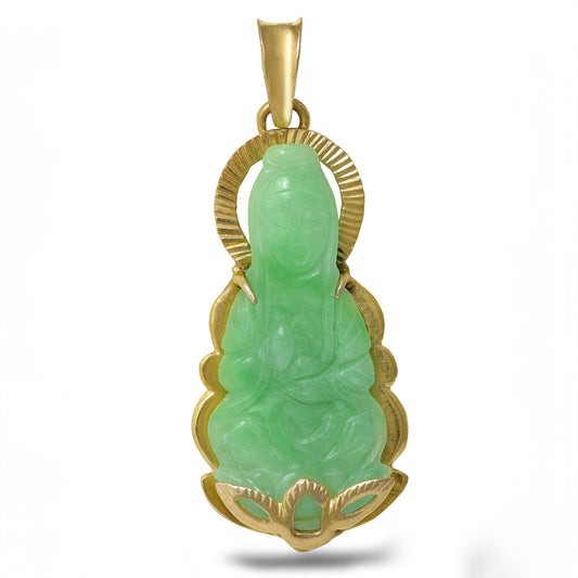 Vintage 18k 7.22ct Jade Pendant