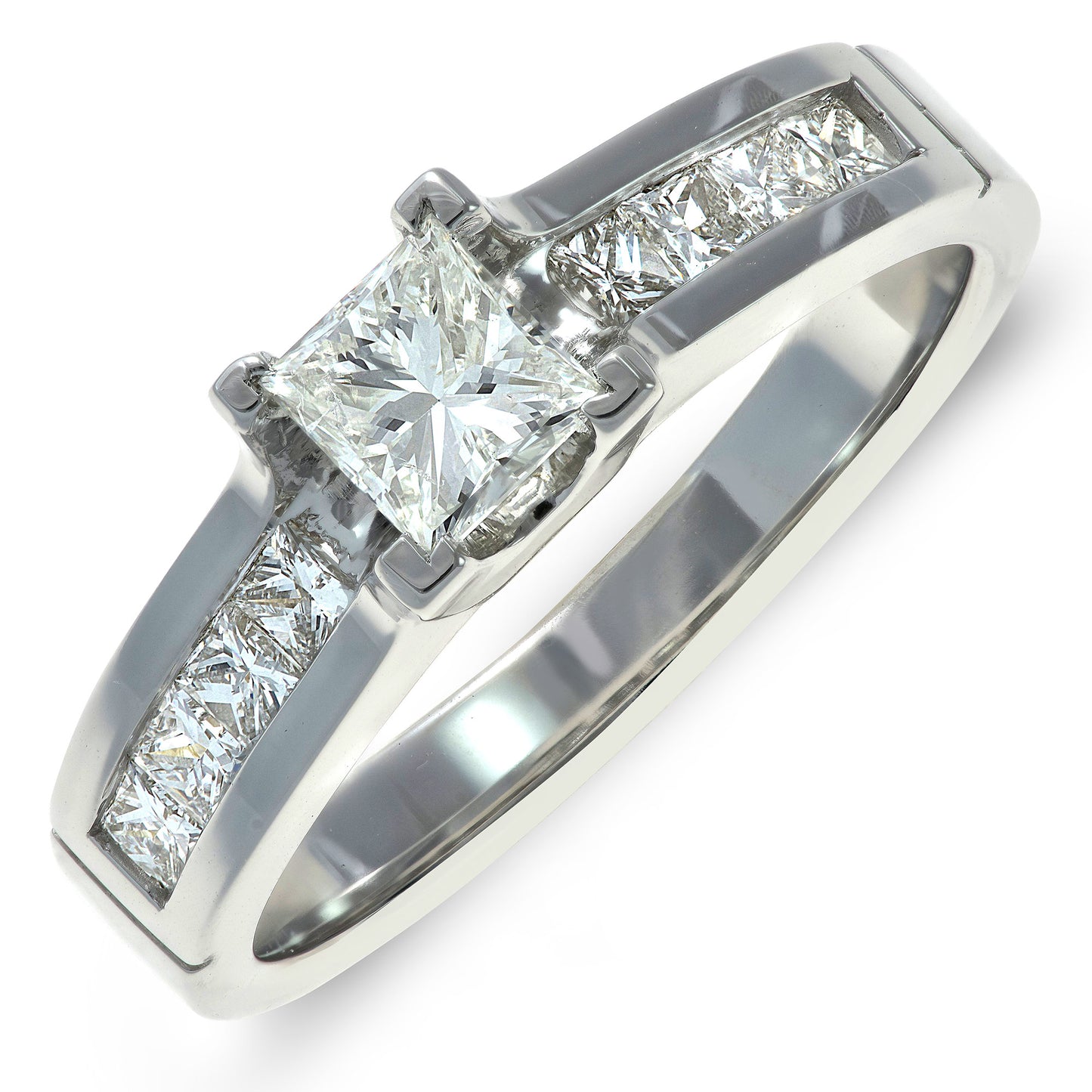 Vintage 14k 0.94ct Princess-Cut Diamond Engagement Ring