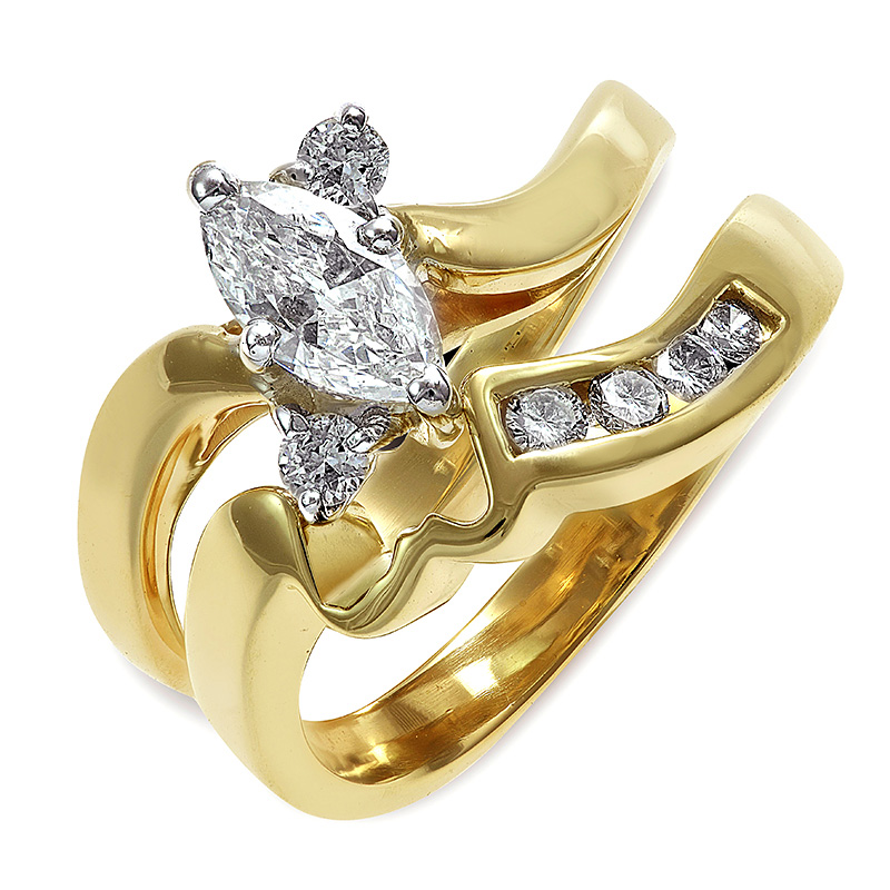 DIAMOND ENGAGEMENT RING-WEDDING BAND SET RIN0023 - $1,998.00 : Vertolli ...